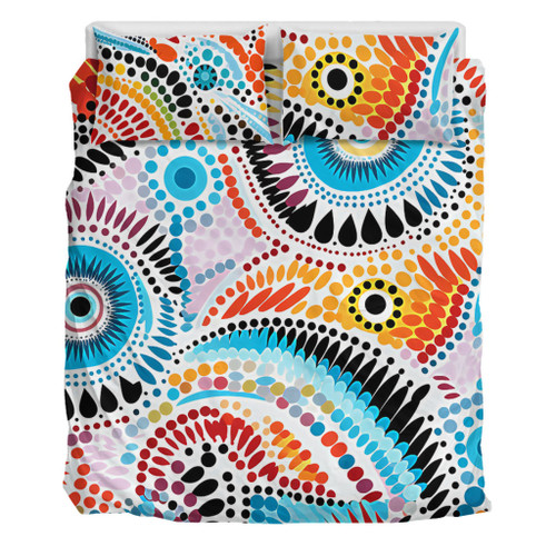 Australia Aboriginal Bedding Set - Traditional Australian Aboriginal Native Design (White) Bedding Set Australia Aboriginal Bedding Set - Traditional Australian Aboriginal Native Design (White) Bedding Set