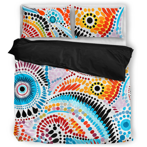 Australia Aboriginal Bedding Set - Traditional Australian Aboriginal Native Design (White) Bedding Set Australia Aboriginal Bedding Set - Traditional Australian Aboriginal Native Design (White) Bedding Set