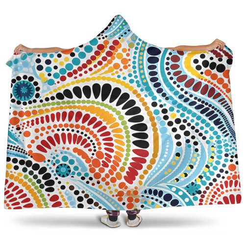 Australia Aboriginal Hooded Blanket - Traditional Australian Aboriginal Native Design (White) Ver 1 Hooded Blanket Australia Aboriginal Hooded Blanket - Traditional Australian Aboriginal Native Design (White) Ver 1 Hooded Blanket