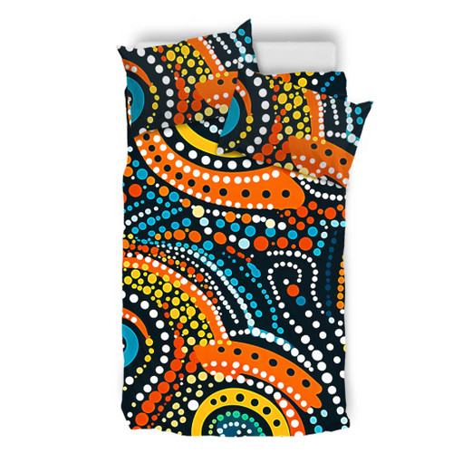Australia Aboriginal Bedding Set - Traditional Australian Aboriginal Native Design (Black) Ver 5 Bedding Set Australia Aboriginal Bedding Set - Traditional Australian Aboriginal Native Design (Black) Ver 5 Bedding Set