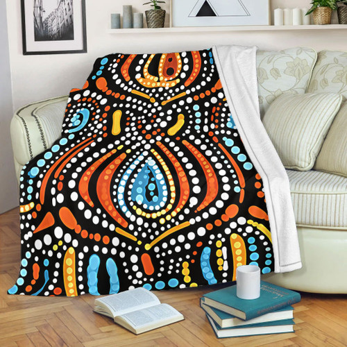 Australia Aboriginal Blanket - Traditional Australian Aboriginal Native Design (Black) Ver 2 Blanket Australia Aboriginal Blanket - Traditional Australian Aboriginal Native Design (Black) Ver 2 Blanket