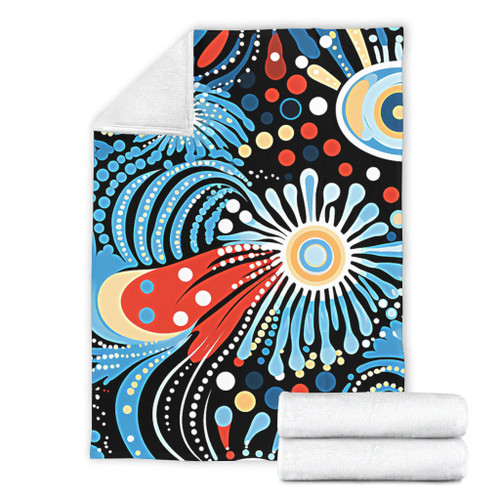 Australia Aboriginal Blanket - Traditional Australian Aboriginal Native Design (Black) Ver 3 Blanket Australia Aboriginal Blanket - Traditional Australian Aboriginal Native Design (Black) Ver 3 Blanket