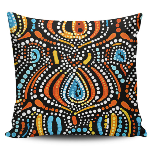 Australia Aboriginal Pillow Cases - Traditional Australian Aboriginal Native Design (Black) Ver 2 Pillow Cases