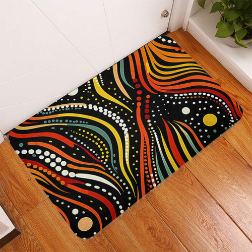 Australia Aboriginal Doormat - Traditional Australian Aboriginal Native Design (Black) Doormat Australia Aboriginal Doormat - Traditional Australian Aboriginal Native Design (Black) Doormat