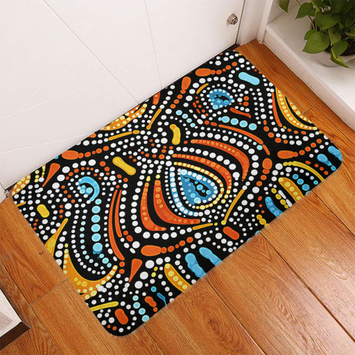 Australia Aboriginal Doormat - Traditional Australian Aboriginal Native Design (Black) Ver 2 Doormat Australia Aboriginal Doormat - Traditional Australian Aboriginal Native Design (Black) Ver 2 Doormat