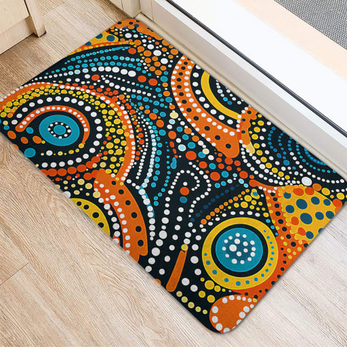 Australia Aboriginal Doormat - Traditional Australian Aboriginal Native Design (Black) Ver 5 Doormat Australia Aboriginal Doormat - Traditional Australian Aboriginal Native Design (Black) Ver 5 Doormat