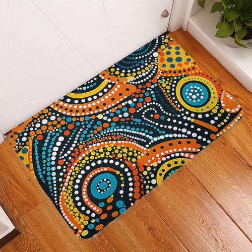 Australia Aboriginal Doormat - Traditional Australian Aboriginal Native Design (Black) Ver 5 Doormat Australia Aboriginal Doormat - Traditional Australian Aboriginal Native Design (Black) Ver 5 Doormat