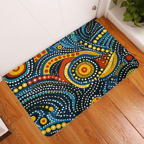 Australia Aboriginal Doormat - Traditional Australian Aboriginal Native Design (Black) Ver 6 Doormat Australia Aboriginal Doormat - Traditional Australian Aboriginal Native Design (Black) Ver 6 Doormat