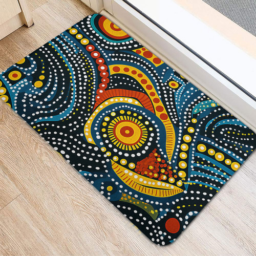 Australia Aboriginal Doormat - Traditional Australian Aboriginal Native Design (Black) Ver 6 Doormat Australia Aboriginal Doormat - Traditional Australian Aboriginal Native Design (Black) Ver 6 Doormat