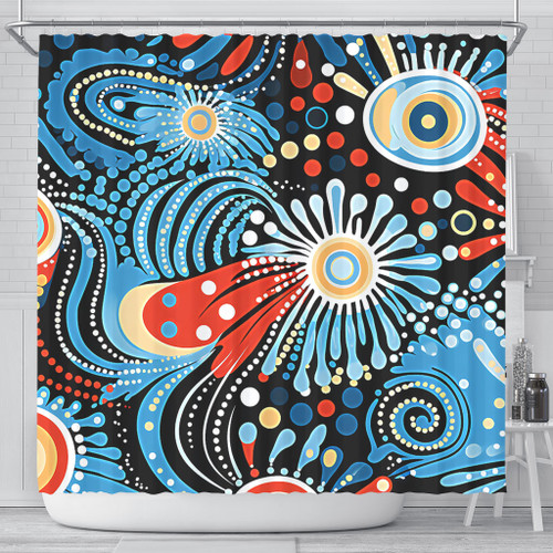 Australia Aboriginal Shower Curtain - Traditional Australian Aboriginal Native Design (Black) Ver 3 Shower Curtain Australia Aboriginal Shower Curtain - Traditional Australian Aboriginal Native Design (Black) Ver 3 Shower Curtain
