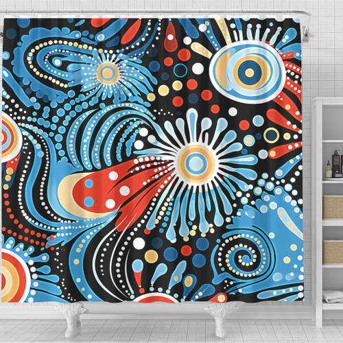 Australia Aboriginal Shower Curtain - Traditional Australian Aboriginal Native Design (Black) Ver 3 Shower Curtain Australia Aboriginal Shower Curtain - Traditional Australian Aboriginal Native Design (Black) Ver 3 Shower Curtain