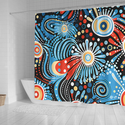 Australia Aboriginal Shower Curtain - Traditional Australian Aboriginal Native Design (Black) Ver 3 Shower Curtain Australia Aboriginal Shower Curtain - Traditional Australian Aboriginal Native Design (Black) Ver 3 Shower Curtain