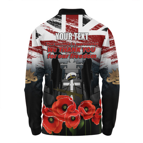 Australia Navy Force Anzac Day Custom Long Sleeve Polo Shirt - We Thank You For Our Freedom Long Sleeve Polo Shirt Australia Navy Force Anzac Day Custom Long Sleeve Polo Shirt - We Thank You For Our Freedom Long Sleeve Polo Shirt