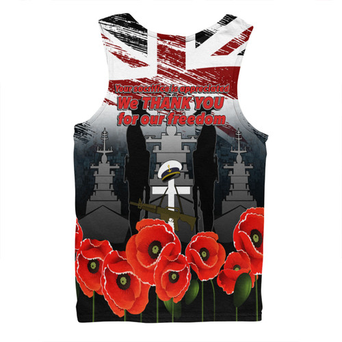 Australia Navy Force Anzac Day Custom Men Singlet - We Thank You For Our Freedom Men Singlet