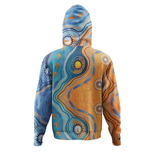 Australia Aboriginal Hoodie - Indigenous Beach Dot Painting Art Hoodie Australia Aboriginal Hoodie - Indigenous Beach Dot Painting Art Hoodie