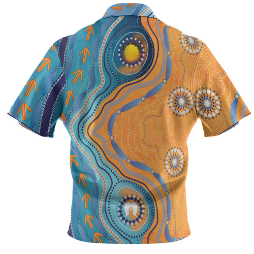 Australia Aboriginal Polo Shirt - Indigenous Beach Dot Painting Art Polo Shirt Australia Aboriginal Polo Shirt - Indigenous Beach Dot Painting Art Polo Shirt