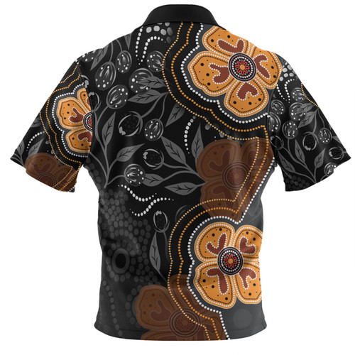 Australia Aboriginal Hawaiian Shirt - Aboriginal Dot Art With Bush Flowers Hawaiian Shirt
