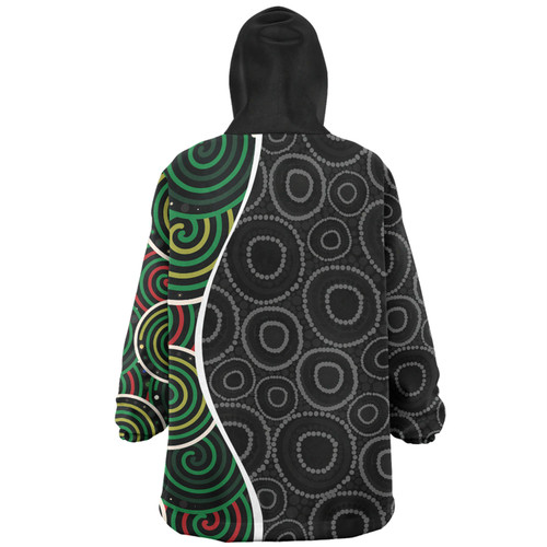 Australia Aboriginal Snug Hoodie - Green Dot Art Circle Pattern From Aboriginal Art Snug Hoodie