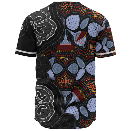 Australia Aboriginal Baseball Shirt - Eucalyptus Seamless Pattern In Aboriginal Dot Art Baseball Shirt Australia Aboriginal Baseball Shirt - Eucalyptus Seamless Pattern In Aboriginal Dot Art Baseball Shirt