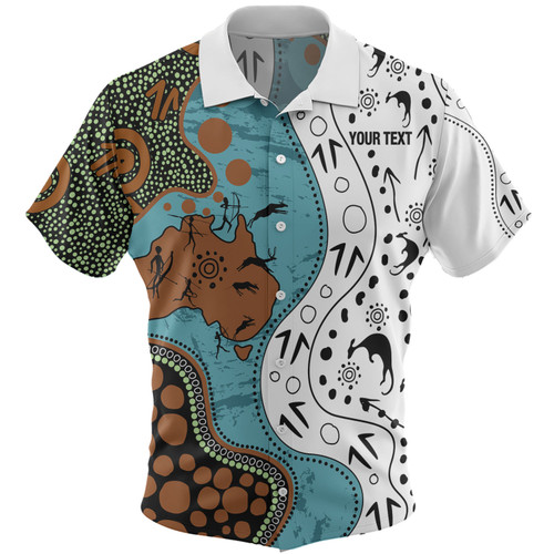 Australia Aboriginal Custom Hawaiian Shirt - Aussie Indigenous Hunting Season With Kangaroo Dot Art Hawaiian Shirt