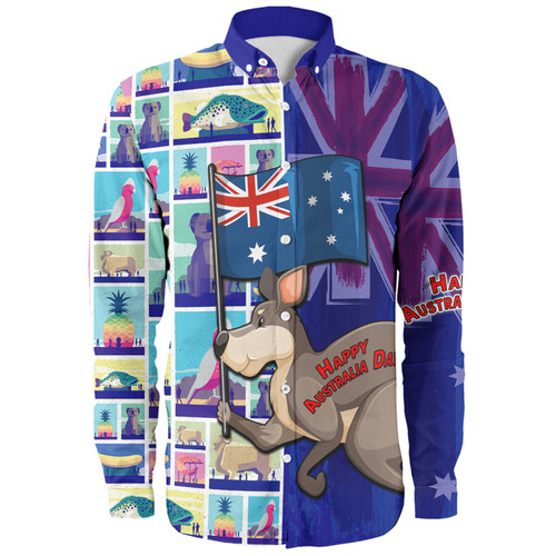 Australia Custom Long Sleeve Shirt - Happy Australia Day With Big Things Long Sleeve Shirt