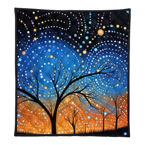 Australia Aboriginal Quilt - Australian Dreamtime Story Of A Night Sky Quilt Australia Aboriginal Quilt - Australian Dreamtime Story Of A Night Sky Quilt