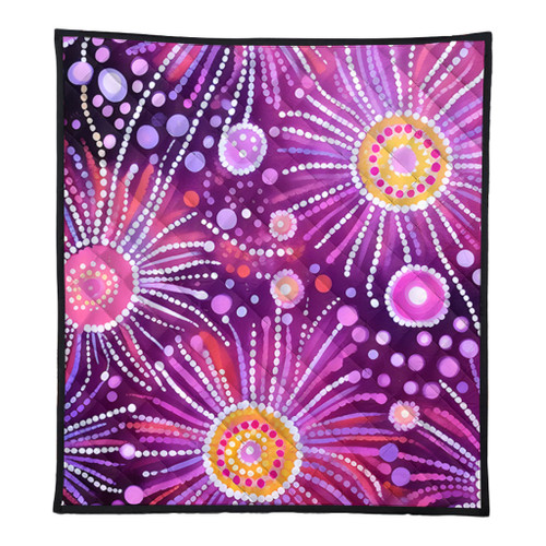 Australia Aboriginal Quilt - Beautiful Aboriginal Pastel Pink Style Quilt Australia Aboriginal Quilt - Beautiful Aboriginal Pastel Pink Style Quilt