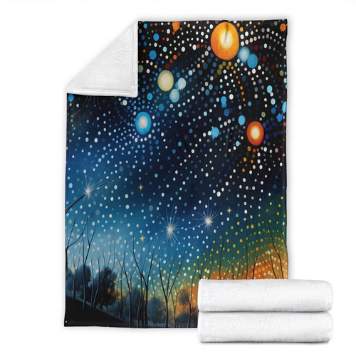 Australia Aboriginal Blanket - Aboriginal Dot Painting Dreamtime Story Of A Night Sky Blanket Australia Aboriginal Blanket - Aboriginal Dot Painting Dreamtime Story Of A Night Sky Blanket