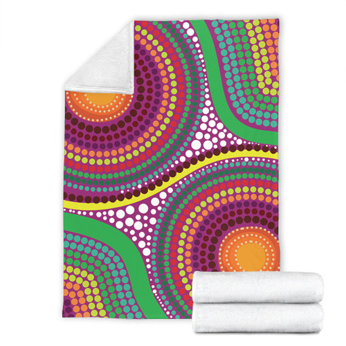 Australia Aboriginal Blanket - Aboriginal Rainbow Dot Inspired Blanket Australia Aboriginal Blanket - Aboriginal Rainbow Dot Inspired Blanket