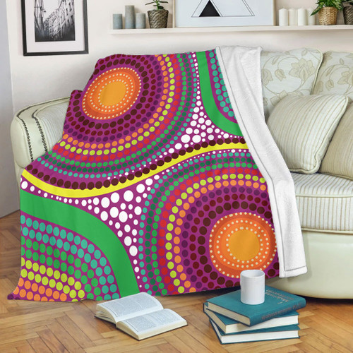 Australia Aboriginal Blanket - Aboriginal Rainbow Dot Inspired Blanket Australia Aboriginal Blanket - Aboriginal Rainbow Dot Inspired Blanket