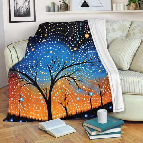Australia Aboriginal Blanket - Australian Dreamtime Story Of A Night Sky Blanket