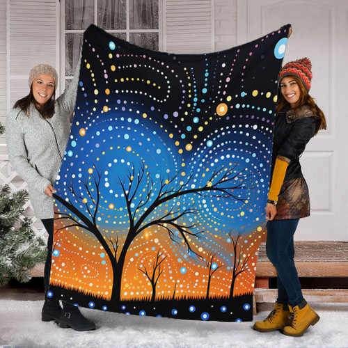 Australia Aboriginal Blanket - Australian Dreamtime Story Of A Night Sky Blanket