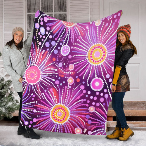 Australia Aboriginal Blanket - Beautiful Aboriginal Pastel Pink Style Blanket
