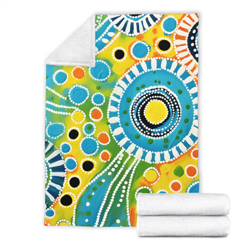 Australia Aboriginal Blanket - Beautiful Abstract Pastel Blanket Australia Aboriginal Blanket - Beautiful Abstract Pastel Blanket