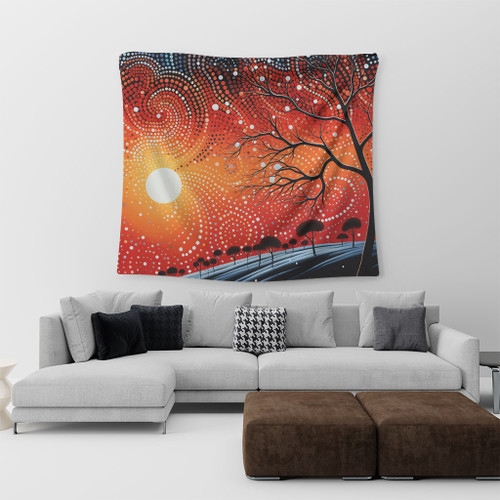 Australia Aboriginal Tapestry - Aboriginal Dot Painting Style Art Dreamtime Story Tapestry Australia Aboriginal Tapestry - Aboriginal Dot Painting Style Art Dreamtime Story Tapestry
