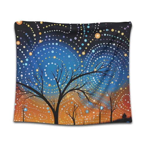 Australia Aboriginal Tapestry - Australian Dreamtime Story Of A Night Sky Tapestry Australia Aboriginal Tapestry - Australian Dreamtime Story Of A Night Sky Tapestry