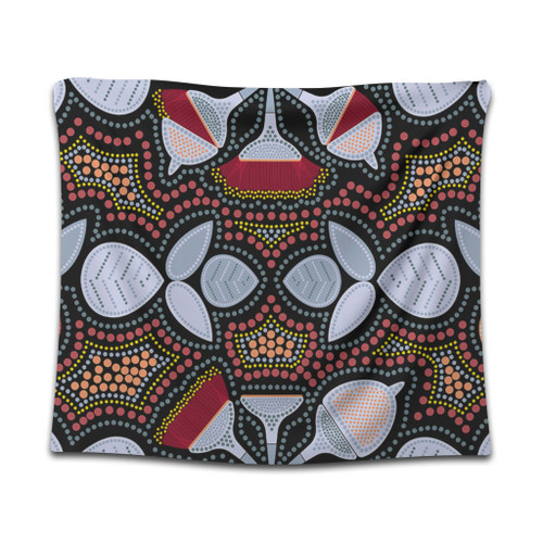 Australia Aboriginal Tapestry - Eucalyptus seamless pattern In Aboriginal Dot Art Tapestry Australia Aboriginal Tapestry - Eucalyptus seamless pattern In Aboriginal Dot Art Tapestry