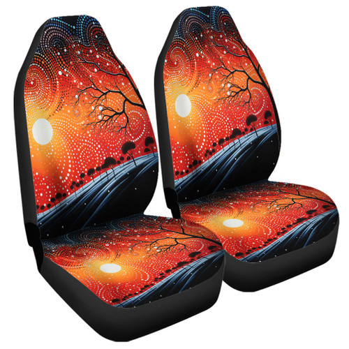 Australia Aboriginal Car Seat Cover - Aboriginal Dot Painting Style Art Dreamtime Story Car Seat Cover Australia Aboriginal Car Seat Cover - Aboriginal Dot Painting Style Art Dreamtime Story Car Seat Cover