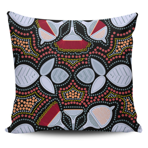 Australia Aboriginal Pillow Cases - Eucalyptus seamless pattern In Aboriginal Dot Art Pillow Cases Australia Aboriginal Pillow Cases - Eucalyptus seamless pattern In Aboriginal Dot Art Pillow Cases