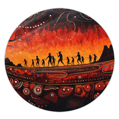 Australia Aboriginal Round Rug - The Sacred Dreamtime Painting Of The Indigenous Australian Round Rug Australia Aboriginal Round Rug - The Sacred Dreamtime Painting Of The Indigenous Australian Round Rug