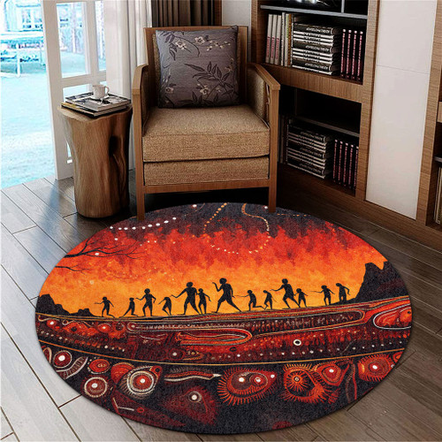 Australia Aboriginal Round Rug - The Sacred Dreamtime Painting Of The Indigenous Australian Round Rug Australia Aboriginal Round Rug - The Sacred Dreamtime Painting Of The Indigenous Australian Round Rug