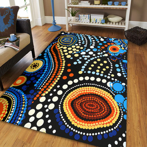 Australia Aboriginal Area Rug - Aboriginal Dreamtime Art Pattern Area Rug Australia Aboriginal Area Rug - Aboriginal Dreamtime Art Pattern Area Rug