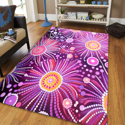 Australia Aboriginal Area Rug - Beautiful Aboriginal Pastel Pink Style Area Rug Australia Aboriginal Area Rug - Beautiful Aboriginal Pastel Pink Style Area Rug