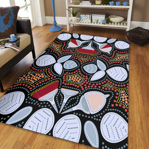 Australia Aboriginal Area Rug - Eucalyptus seamless pattern In Aboriginal Dot Art Area Rug Australia Aboriginal Area Rug - Eucalyptus seamless pattern In Aboriginal Dot Art Area Rug