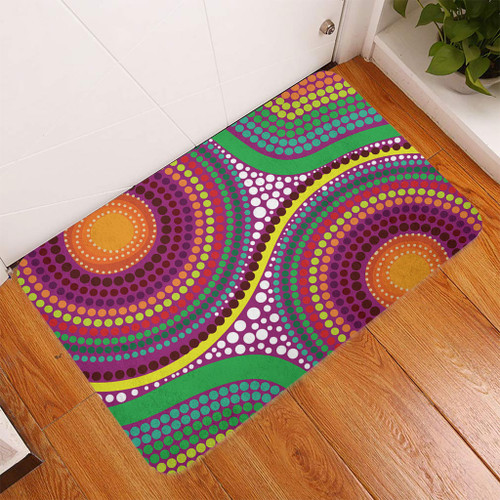 Australia Aboriginal Doormat - Aboriginal Rainbow Dot Inspired Doormat Australia Aboriginal Doormat - Aboriginal Rainbow Dot Inspired Doormat