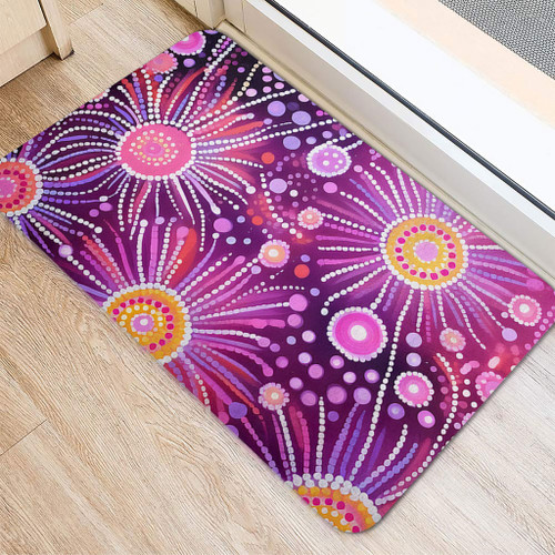 Australia Aboriginal Doormat - Beautiful Aboriginal Pastel Pink Style Doormat