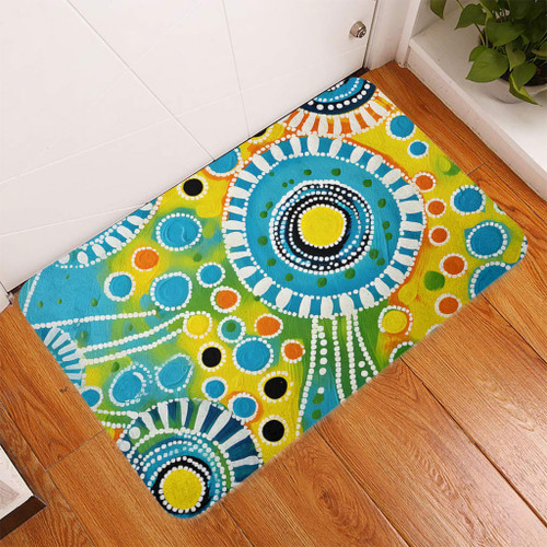 Australia Aboriginal Doormat - Beautiful Abstract Pastel Doormat