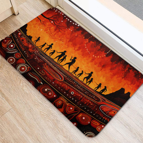 Australia Aboriginal Doormat - The Sacred Dreamtime Painting Of The Indigenous Australian Doormat Australia Aboriginal Doormat - The Sacred Dreamtime Painting Of The Indigenous Australian Doormat