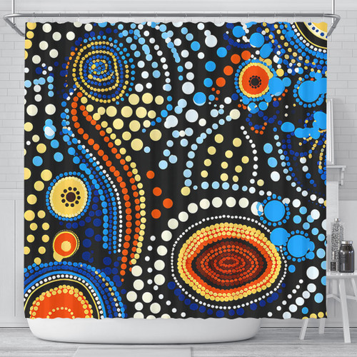 Australia Aboriginal Shower Curtain - Aboriginal Dreamtime Art Pattern Shower Curtain Australia Aboriginal Shower Curtain - Aboriginal Dreamtime Art Pattern Shower Curtain