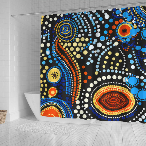 Australia Aboriginal Shower Curtain - Aboriginal Dreamtime Art Pattern Shower Curtain Australia Aboriginal Shower Curtain - Aboriginal Dreamtime Art Pattern Shower Curtain